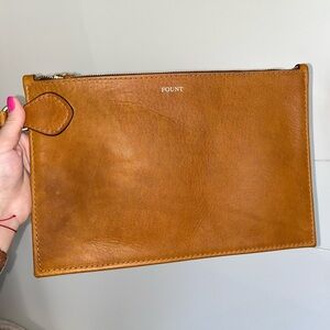 FOUNT Leather Finley Clutch Bag in Goldenrod, Brand New
